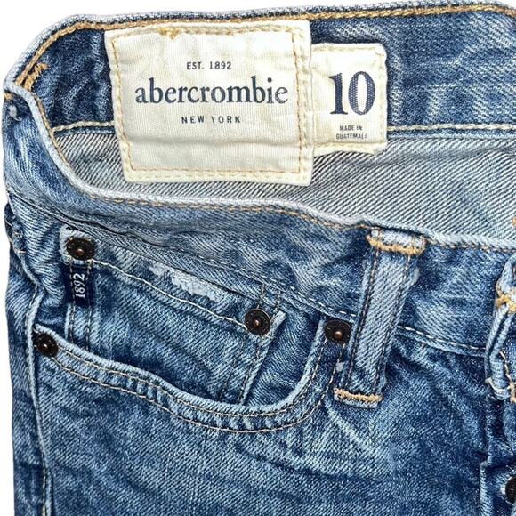 Abercrombie Boys Jeans Size 10 Straight Buttonfly Medium Wash Denim Jeans Basic - Picture 2 of 7